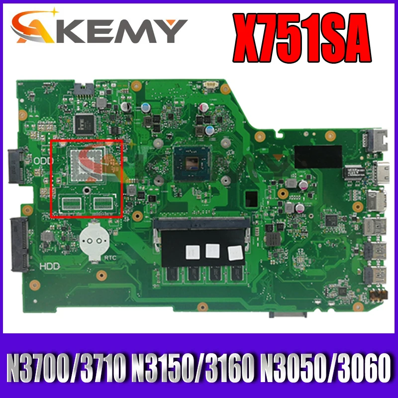 

Материнская плата X751SA для ноутбука ASUS X751S X751SJ X751SV X751SA материнская плата для ноутбука N3700 N3710 N3150 N3160 N3050 N3060, 4 Гб ОЗУ