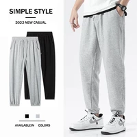 youth cotton versatile solid color new loose straight sweatpants korean mens casual harlan student basketball 9 point trousers