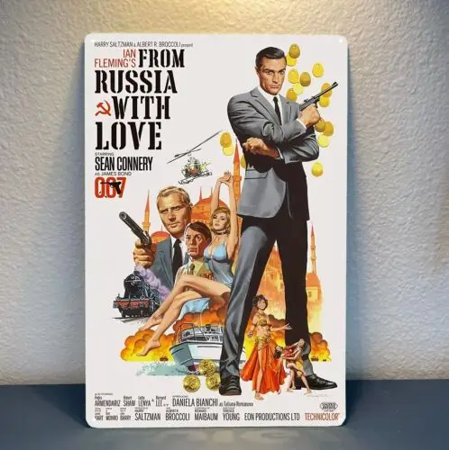 Металлический плакат из фильма С России с любовью жестяная табличка 20x30 см