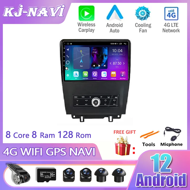 

Car Multimedia Video Player GPS Navigation Stereo 4G+Wifi For Ford Mustang 2009 - 2014 Android 12 Automatic Radios Touch Screen