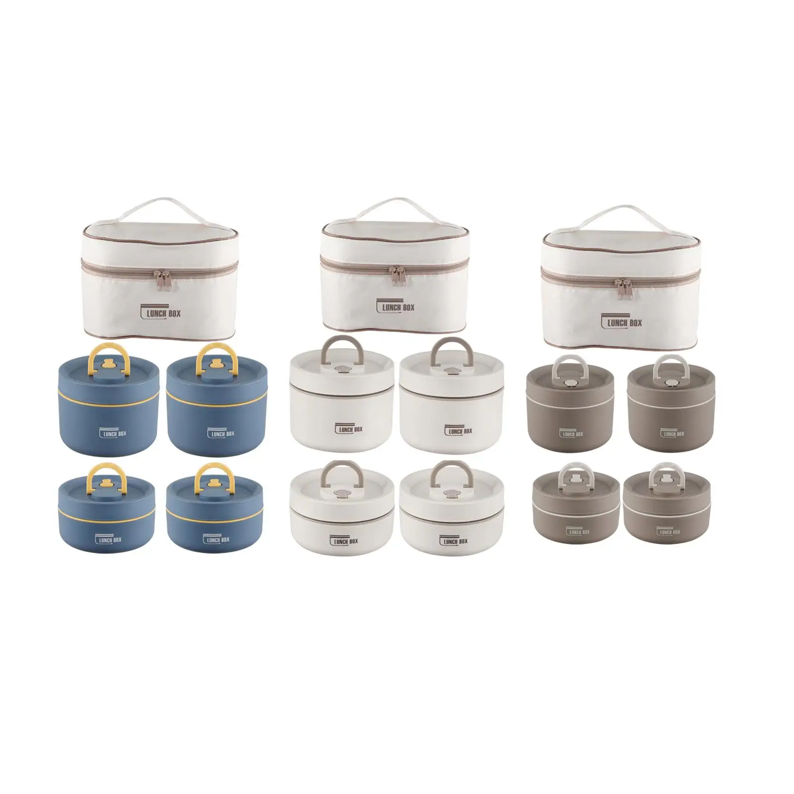

4 Pieces Insulated Lunch Box Set Lunch Containers for Travel Camping Outdoor