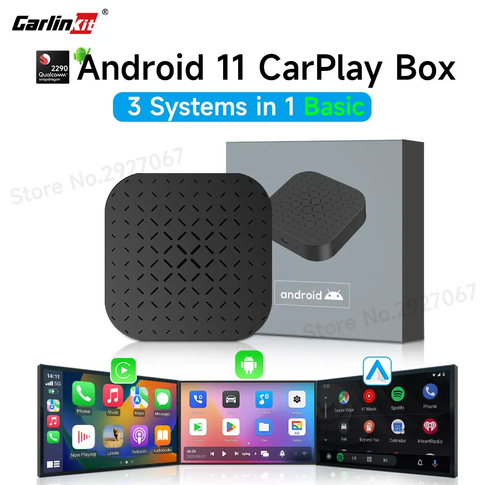 

Базовый CarlinKit CarPlay Android 11 Ai Box QCM2290 беспроводной Android Авто Мини CarPlay коробка Встроенный Youtube Netflix Iptv смарт-бокс