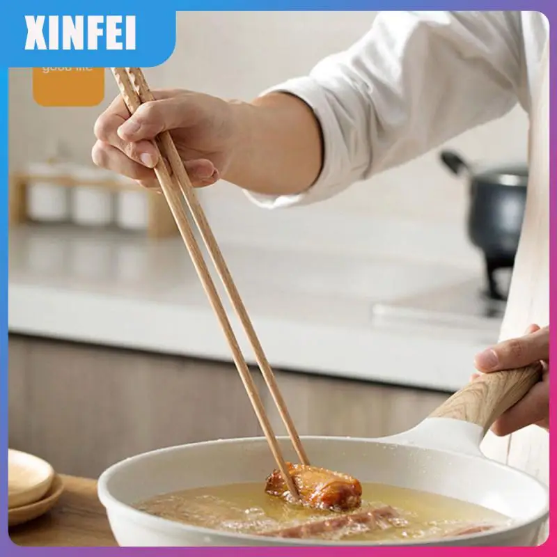 

Anti Hot Fried Chopsticks 42cm Chopsticks Japanese Chafing Non-slip Tableware Household Gadgets Lengthened Solid Wood Chopsticks