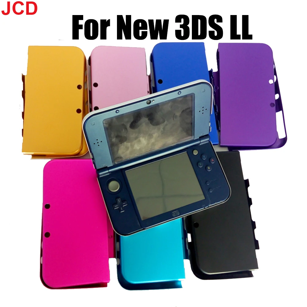 

JCD 1pcs Top Bottom Faceplate Cover Aluminum Hard Metal Box Protective Skin Cover Case Shell For New 3DS LL Housing Shell