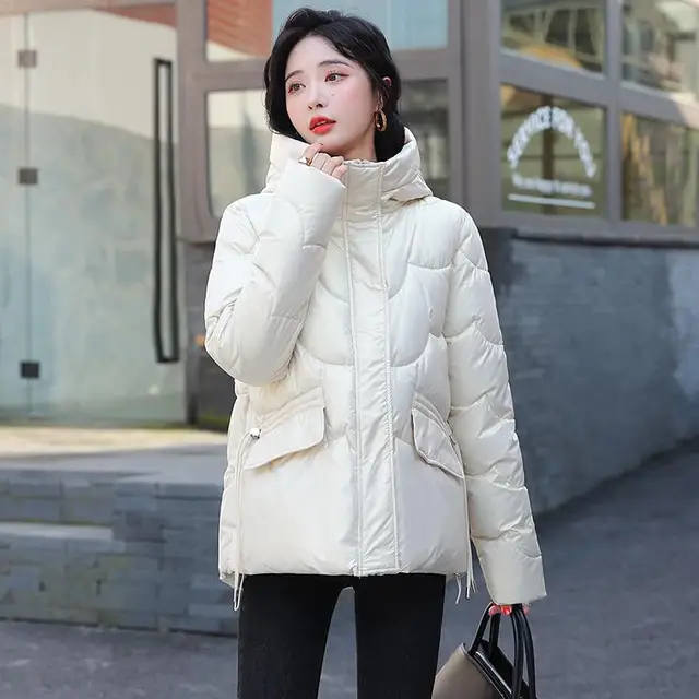 Winter Down Cotton Padded Jacket Women's Fashion Hooded Zipper Windbreaker Short  Coat Female Thick Warm Puffer Loose Parka Mujer - купить по выгодной цене |  AliExpress