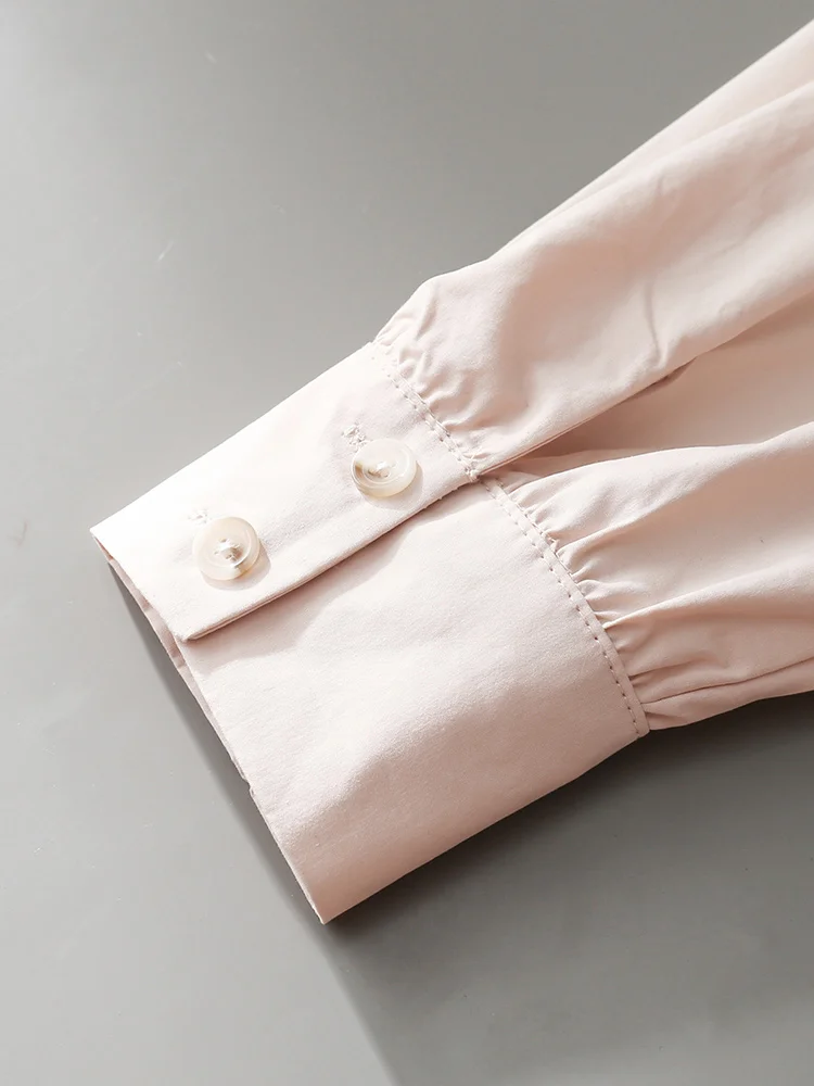 Рубашка женская с длинным рукавом и круглым вырезом осенняя