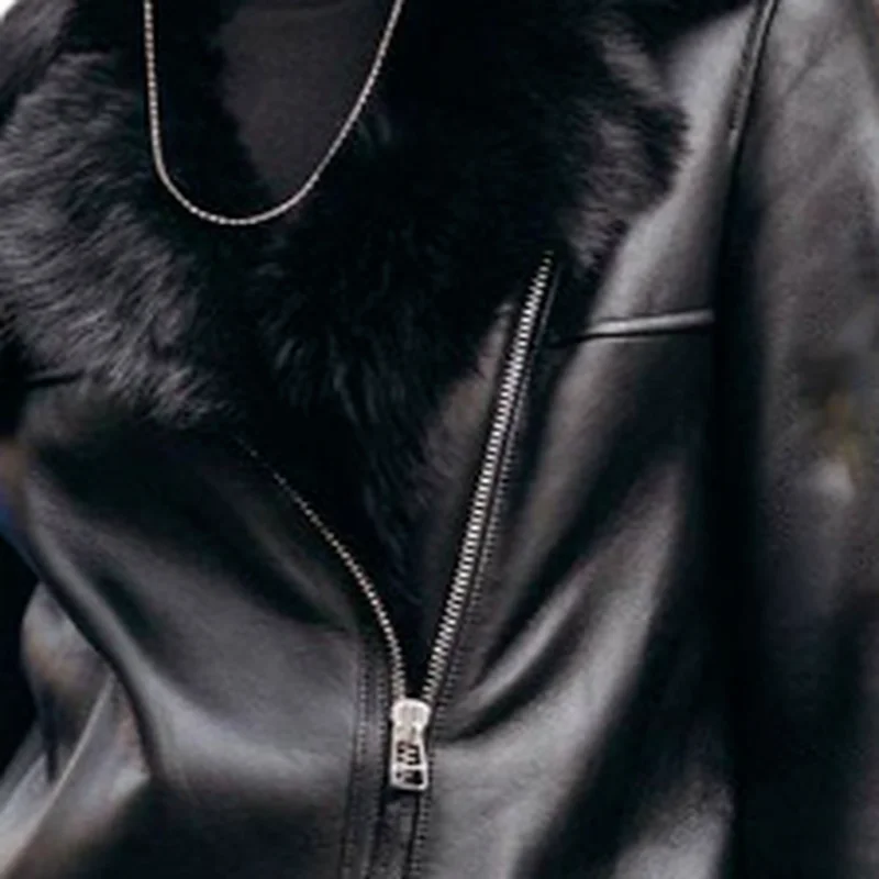 Women's Winter Fashion Fur Collar Thickened Artificial Leather 2022 Fake Fur Jacket New Casual Jacket Winter Coat Women Elegant