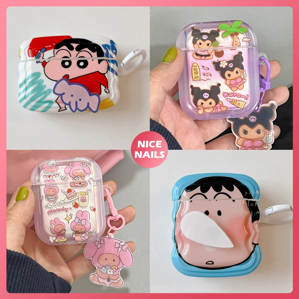 

Airpods 1 2 3 Pro2 Apple чехол для беспроводных наушников Kuromi HelloKitty Crayon Shin-Chan аниме Airpods стандартный защитный чехол для наушников