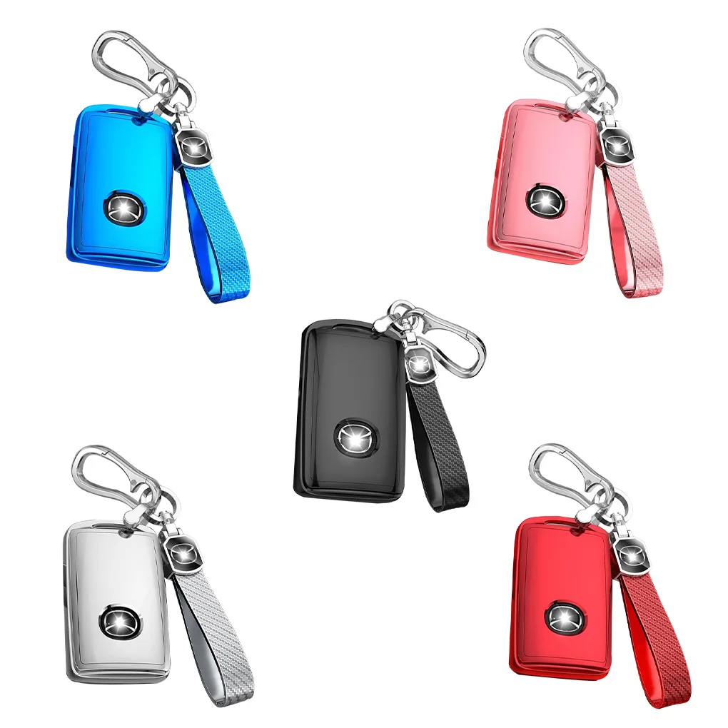 

TPU Automotive Key Fob Protection Dustproof Replaceable Case with Keychain Replacement for CX-5/CX-30/CX-9 2020-2021
