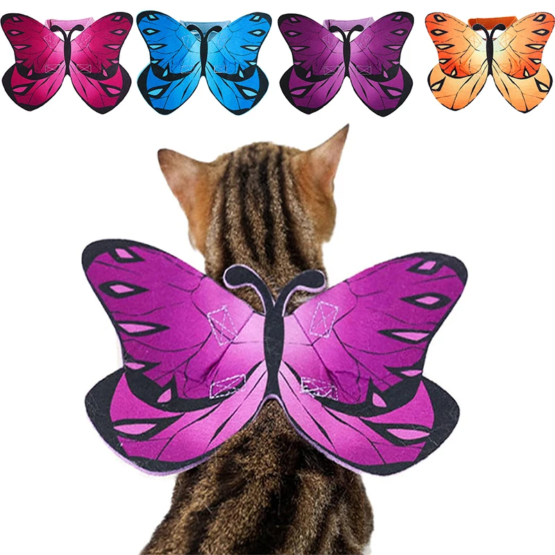 

Cat Butterfly Wings Adjustable Puppy Cat Collar Cosplay Large Butterfly Costume Cute Funny Pet Costume for Cat Puppy Dress Party