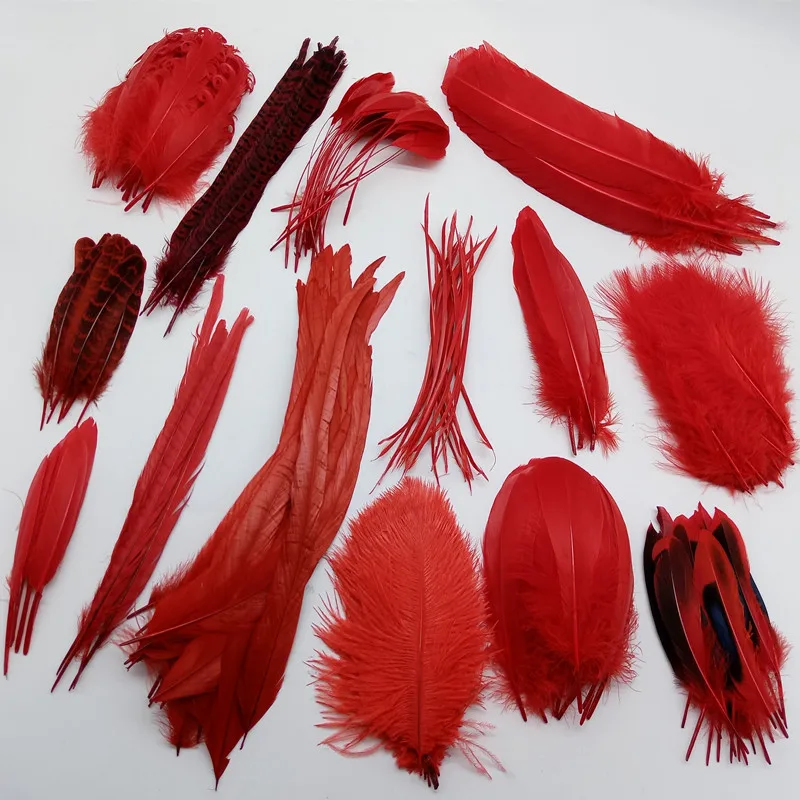 

20 шт./лот красный фазан петух, гусиное страусиное перо для украшения рукоделия, свадебвечерние, «сделай сам», шлейф, Ловец снов