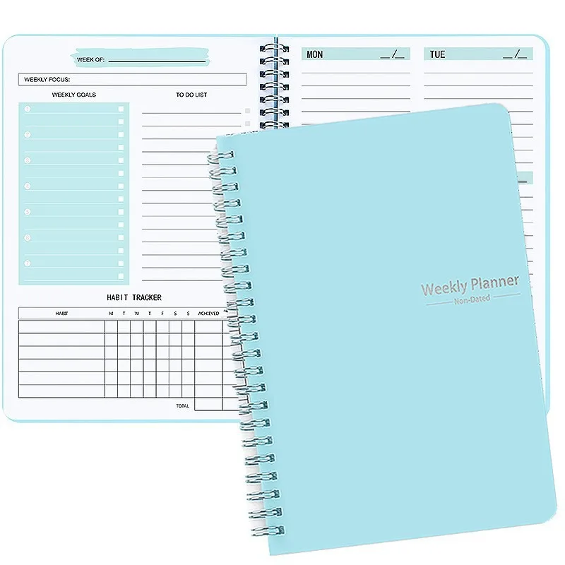 

Hot Sale A5 English Schedule Week Plan 52 Week Coil This Plan Notebook Schedule Goal Habit Schedule Diary Notes Stationery