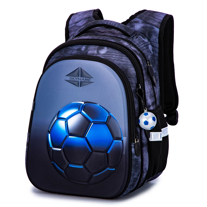 

Ортопедический Детский рюкзак для начальной школы, большой светоотражающий школьный ранец с 3D рисунком футбольного мяча для детей 1-3-4 классов