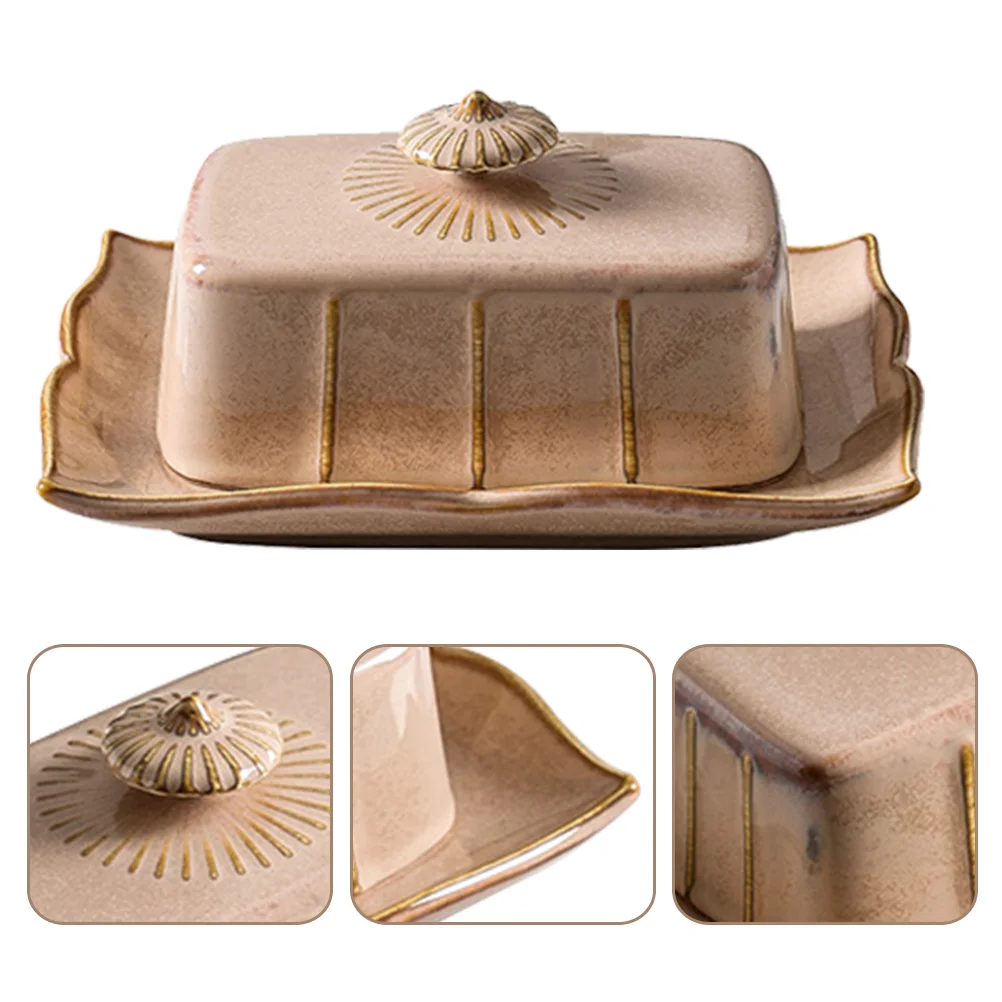 

Ceramic Butter Box Chic Food Plate Dessert Display Tray Vintage Dish Exquisite Pastry Mini Containers Appetizer
