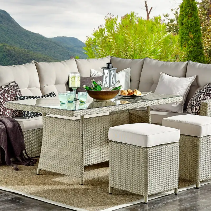

Outdoor Resin Wicker Cocktail Table, Beige