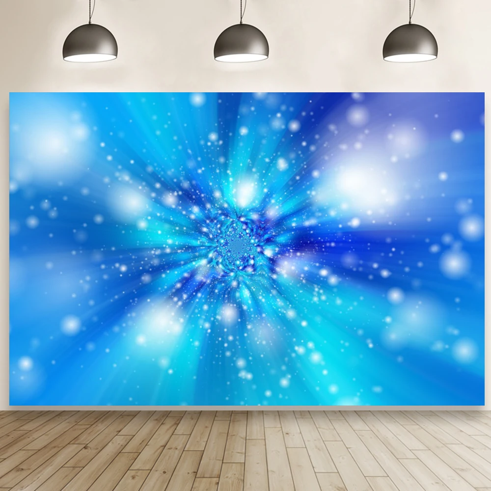 

Blue Winter Spot Backdrop Family Christmas Birthday Party Room Decoration Background Studio Photography Booth Poster