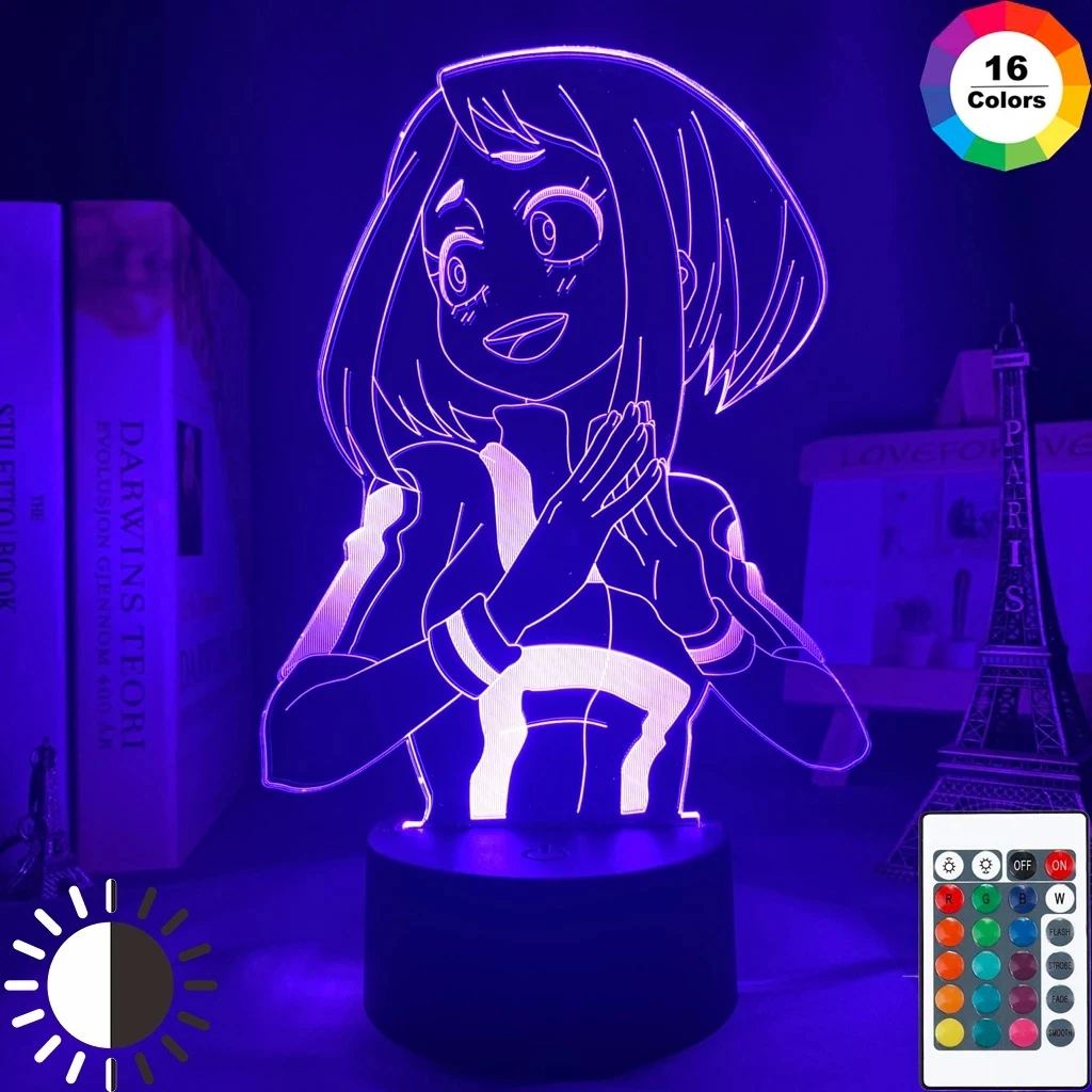 

3d Lamp Anime My Hero Academia Ochako Uraraka Light for Bedroom Decor Child Kids Birthday Gift Uraraka Lamp My Hero Academia