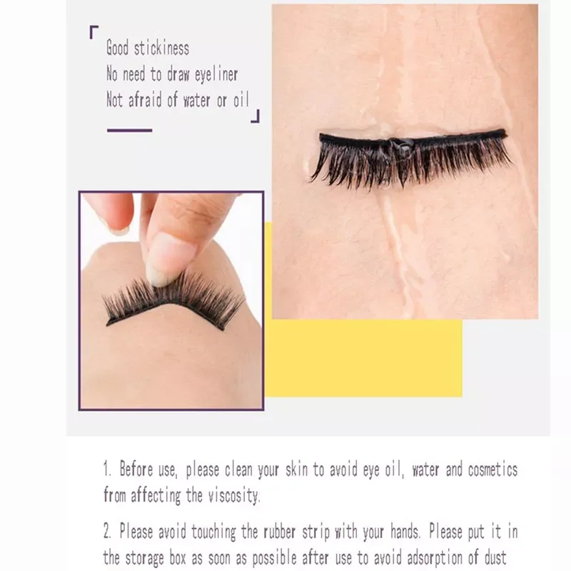 

Pieces/Box Reusable Self-Adhesive Glue-Free Eyelash Glue Strip False Eyelashes Makeup Tools No Glue eyelashes Hypoallergenic