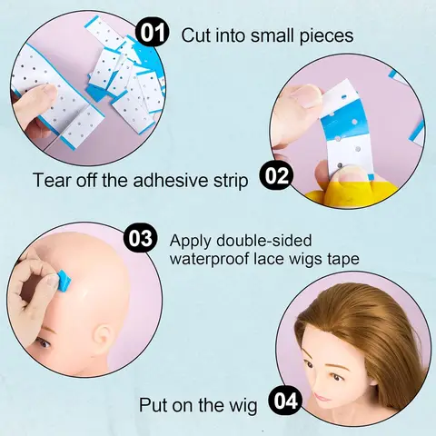 5 шт. двухсторонняя дышащая ультрафиксирующая кружевная лента для парика с отверстием, водонепроницаемая клейкая лента для наращивания волос для парика