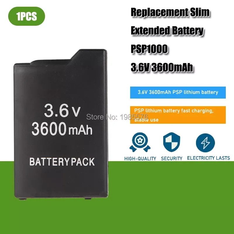 

1PCS PSP1000 Battery Pack For Sony PSP-110 PSP 1000 Console Gamepad Real capacity 3600mAh 3.6V Rechargeable batteries