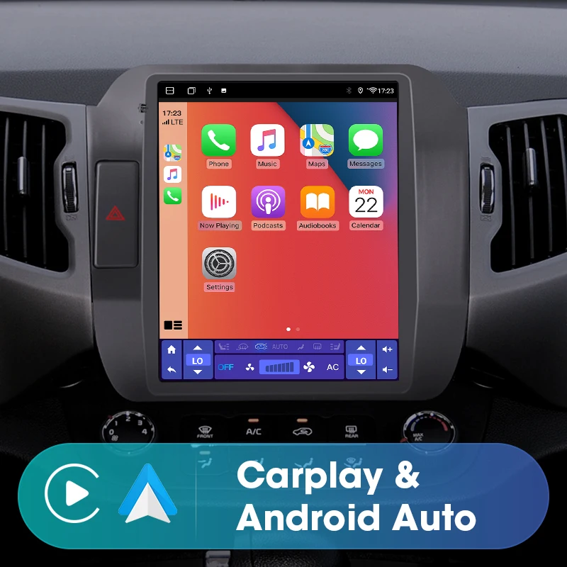 Автомагнитола для Kia Sportage 3 SL 2008-2016 Tesla Style Android мультимедийный видеопроигрыватель
