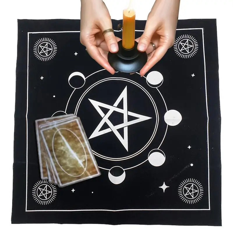 

Altar Cloth Pentagram Tablecloth Innovative Tarot Tablecloth Velvet Witch Tarot Cloth Table Mat Table Napkins Witchcraft