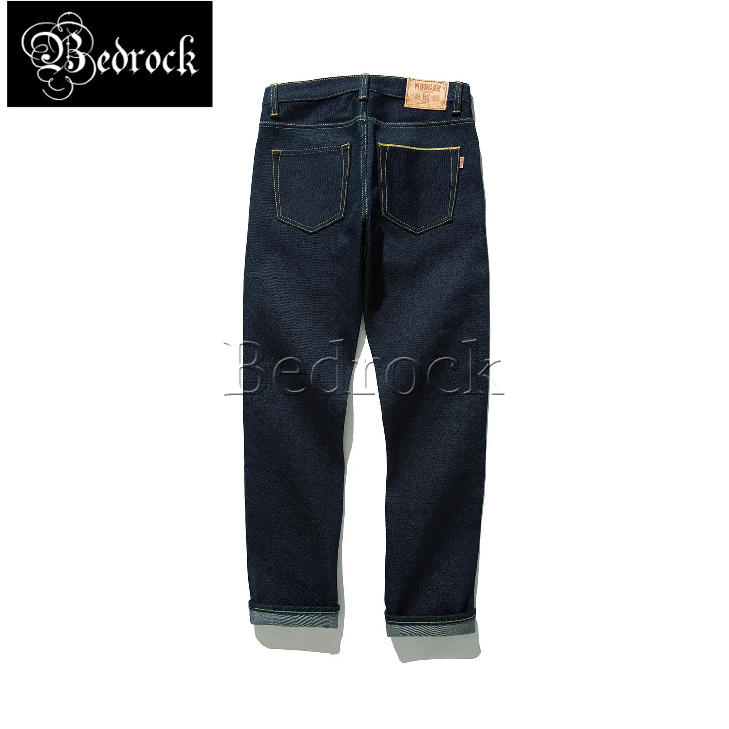 MBBCAR original 24oz indigo heavy tough guy collection cattle jeans men unwashed raw denim jeans button fly straight pants 7059
