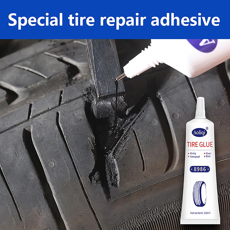 

Tire Repair Glue Liquid Strong Rubber Glues Black Rubber Wear-resistant Non-corrosive Adhesive Instant Strong Bond Leather