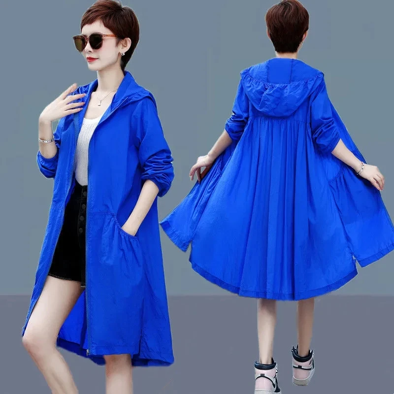 

Sunscreen Women's 2022 Korean Loose Summer Clothing UV Protection Thin Windbreaker Female All-match Hooded Sunscreen Outwear