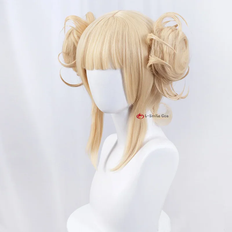 Аниме My Hero Academia Cross my body Himiko Toga Short Pale Gold Flax Косплей Костюм Парики Cos Hair Perucas +