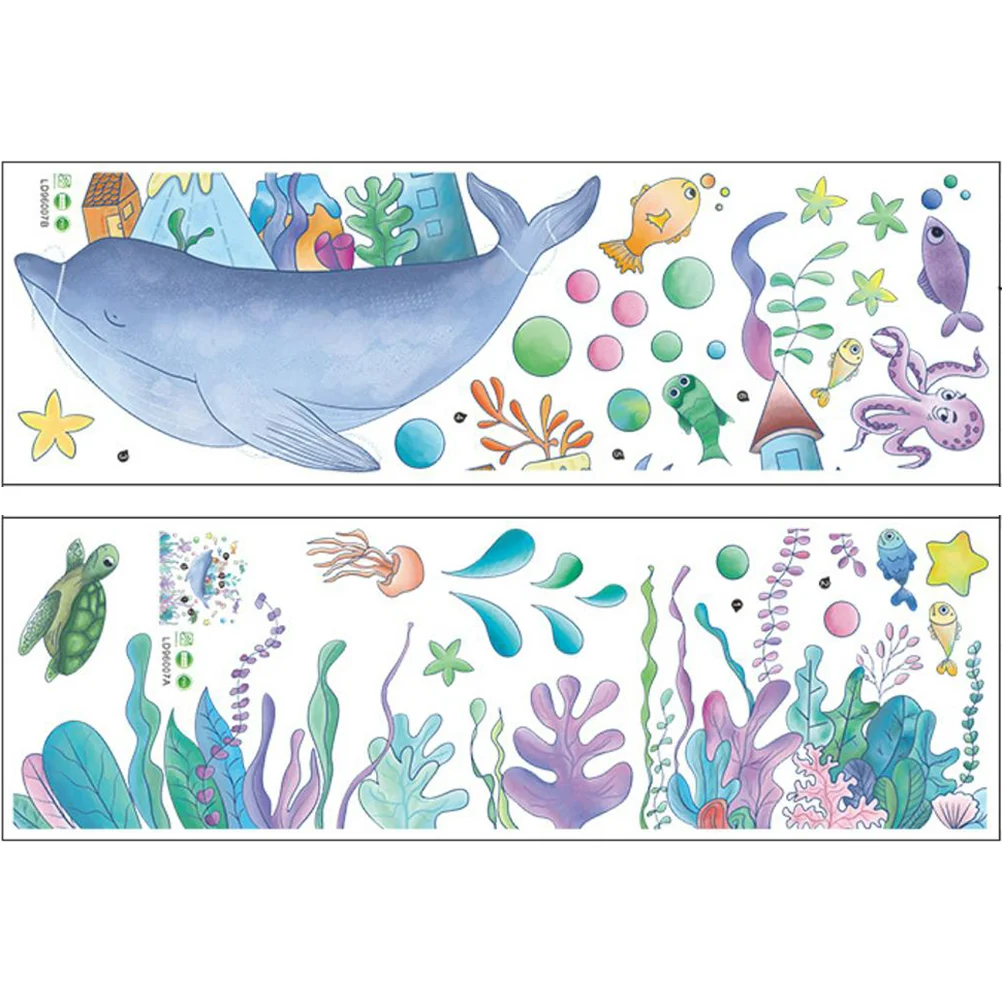 

Wall Sticker Decals Decal Ocean Sea Stickers Thedecor Pvc Underwatermarine Room Removable Adhesive Peel Nursery Worldbackground