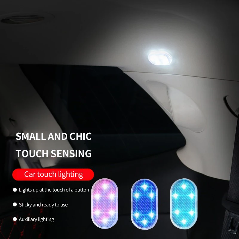 Car LED Ambient Light Interior Lighting Atmosphere Lamp for Armrest Box Trunk Switch Touch Control Wireless Mini Foot Lights | Автомобили