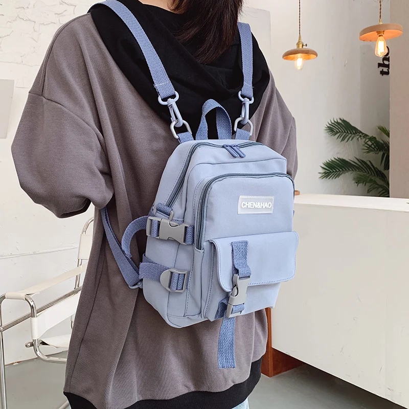 

2022 New Small Rucksack Fashion Women's School Bag Anti-Flex Cloth Shoulder Bag School Bag Teen Girls School Backpack Women's