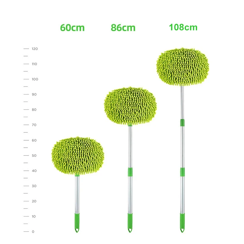Newest Three Section Telescopic Car Washing Mop Super Absorbent Car Cleaning Car Brushes Mop Window Wash Tool Dust Soft Mop images - 6