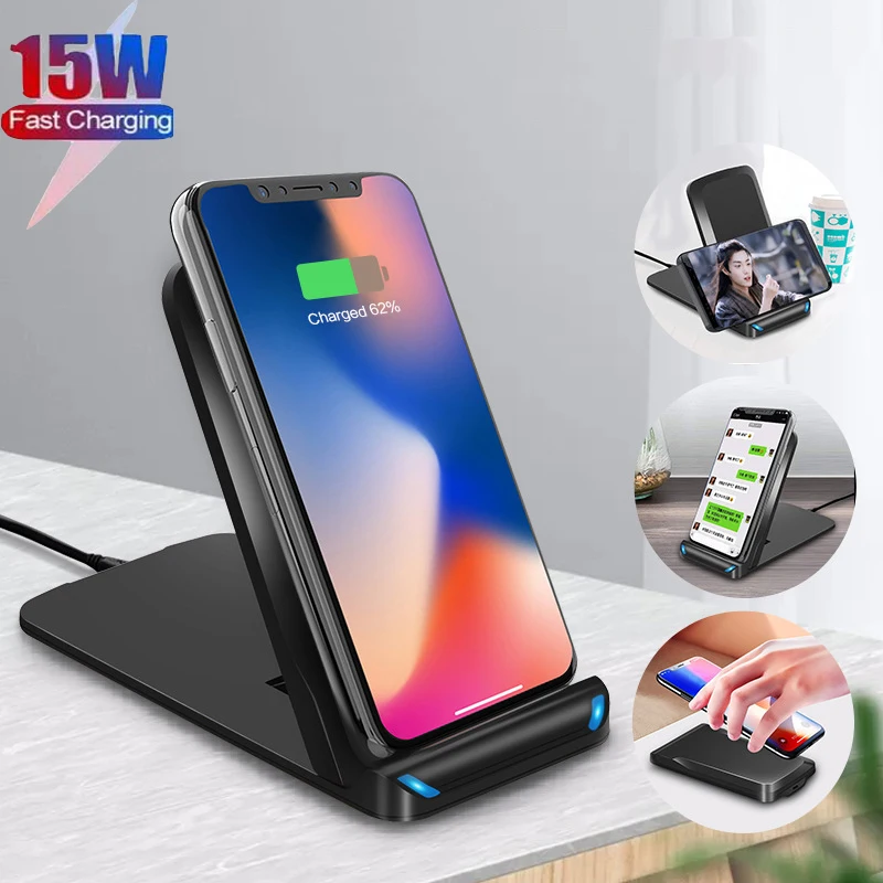 

15W Fast Wireless Charger for Xiaomi Vertical Wireless Chargers for Iphone 13promax XR XS 13 12Huawei Folding Wireless Charging