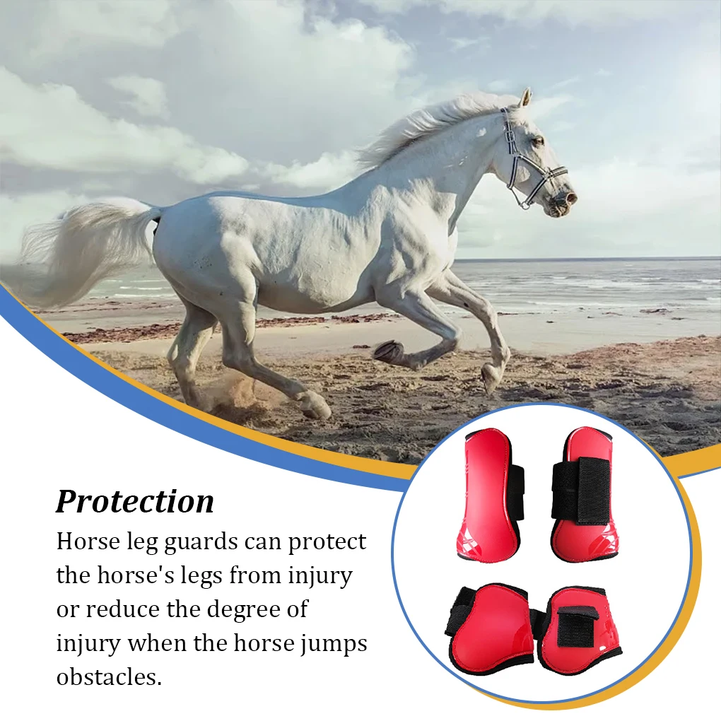 

2 Pair Equestrian Supplies Front Leg Protection Boots Protective Gear with Nylon Fastener Wrist Pads Good Harness