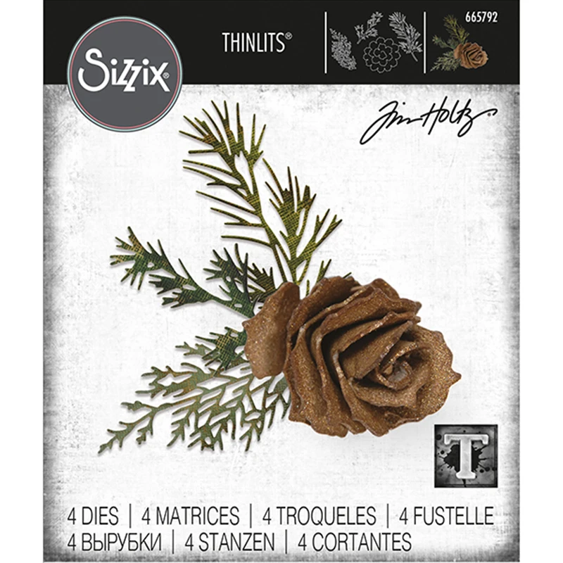 

Pinecone & праздничные штампы в виде зеленых цветов и оленей, металлические Вырубные штампы, украшения для скрапбукинга, рукоделия, штампы для альбомов «сделай сам», шаблон, модель декора