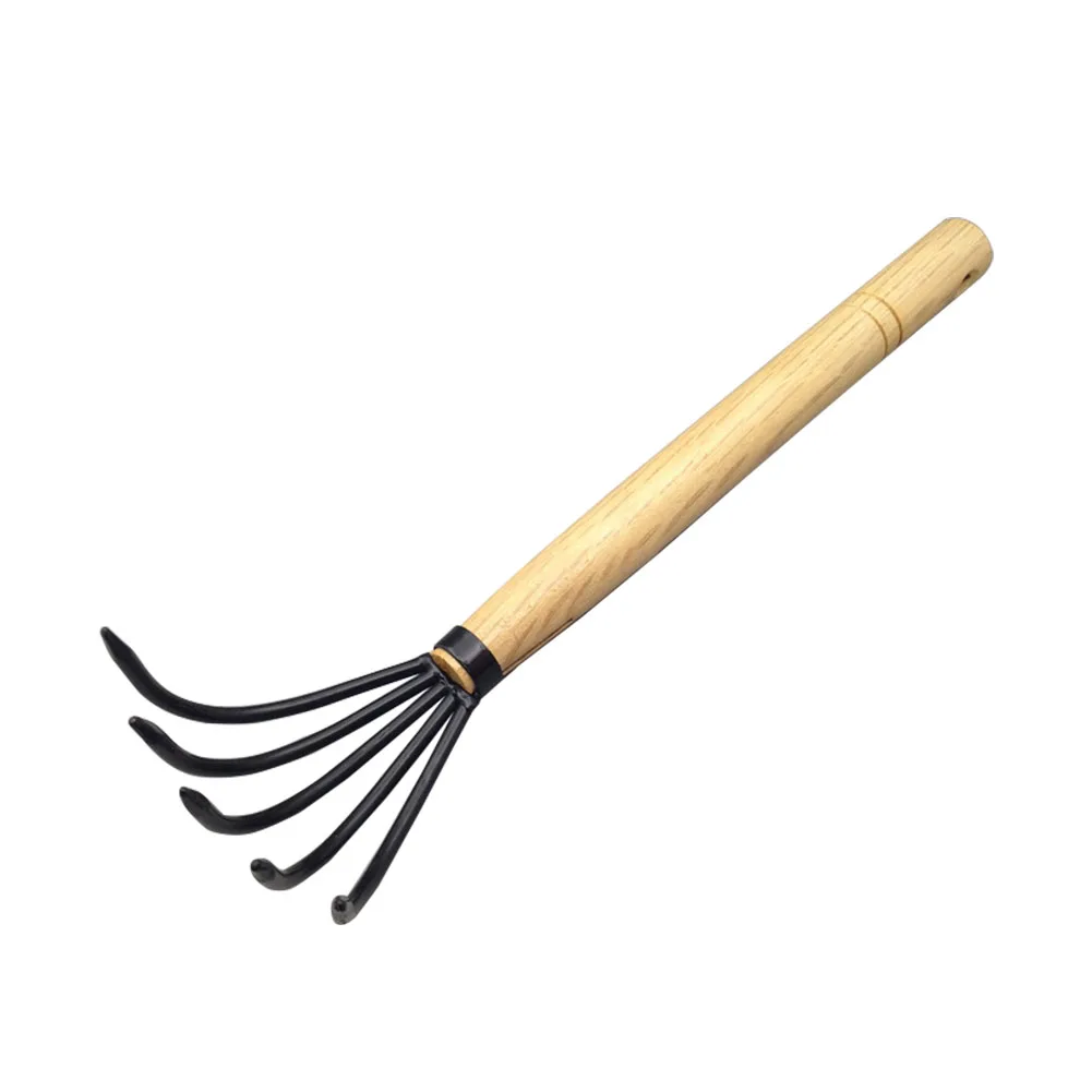 

Lawns 5 Claws Transplanting For Soil Leaves Lightweight Digging Garden Rake Agriculture Portable Wooden Handle Cultivating Plant