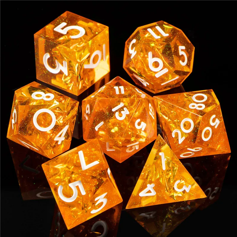 

KERWELLSI Resin DND Sharp Edge Dice Set, Lightning D&D Dice Set for Dungeon and Dragon, RPGs Dice Set for Role Playing Game