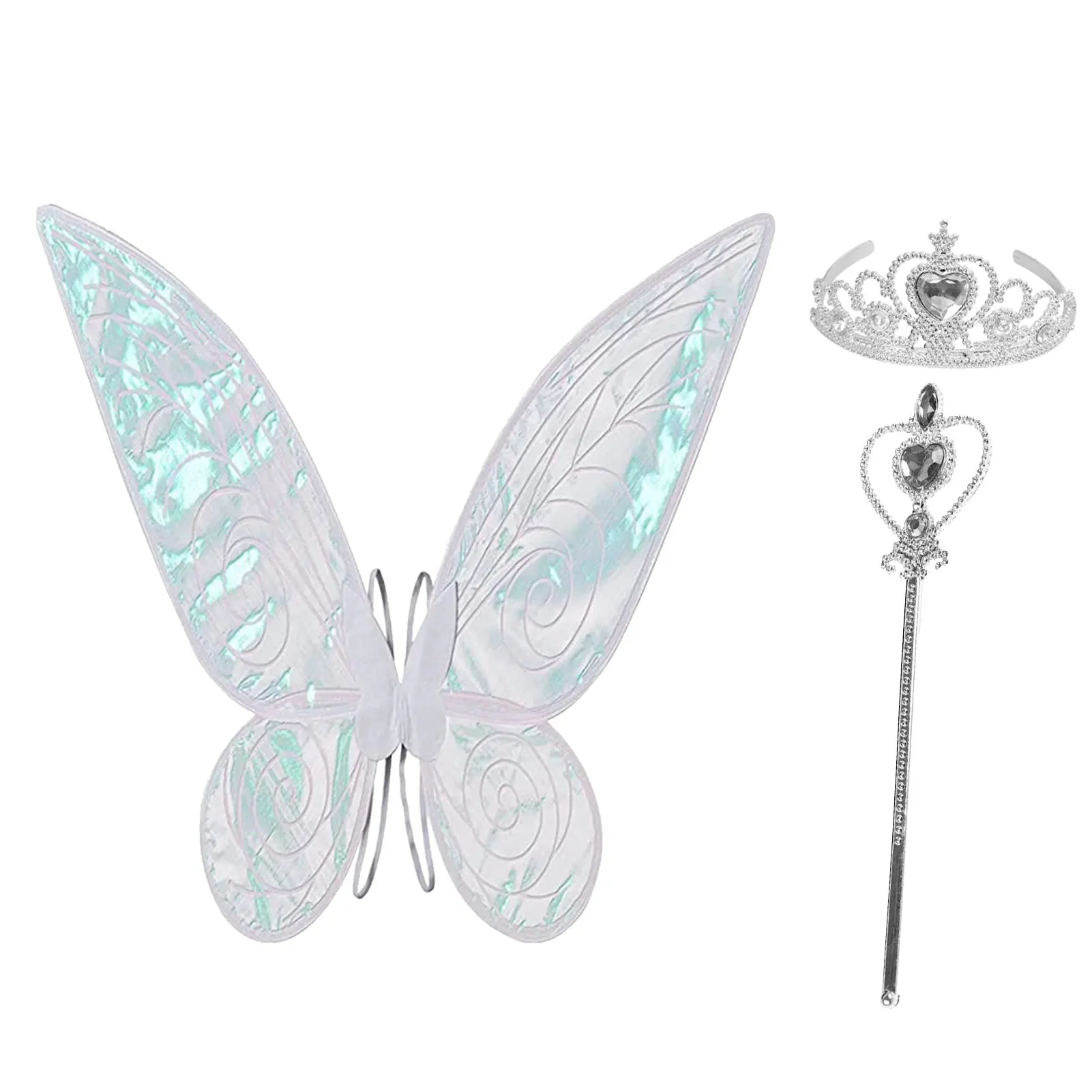 

Kids Girls Fairy Wings Sparkling Organza Butterfly Wings Sparkling Sheer Angel Elf Wings With Elastic Shoulder Straps For Cospla
