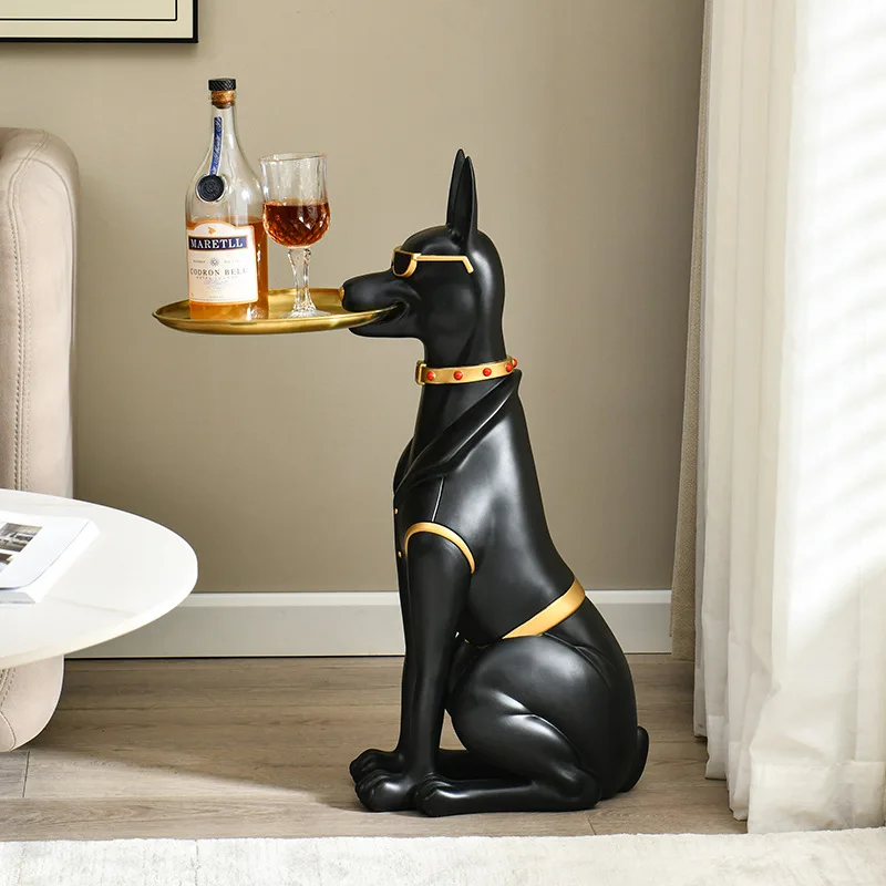 Доберман-пинчер напольная статуя поднос украшения для собаки домашняя гостиная