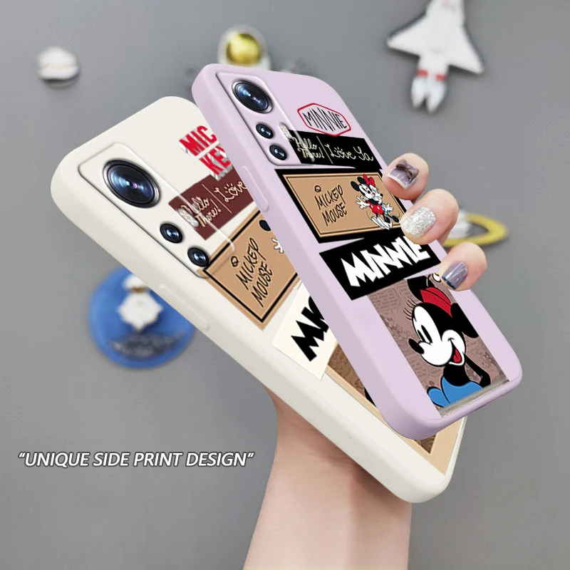 

Luxury Mickey Minnie Cool Phone Case For Xiaomi Mi 12S 12 12X 11i 11T 11 10 10S 10T 9 Pro Lite Ultra 5G Liquid Rope TPU