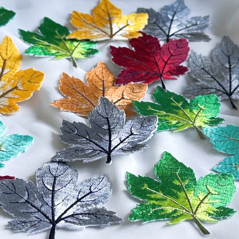 2 шт. вышитая нашивка с кленовыми листьями утюг на одежде украшение для платья