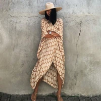 women beach cover ups bikini long tunic robe summer beach dress sexy swimsuit clothes striped belted beach wear outfits cover up