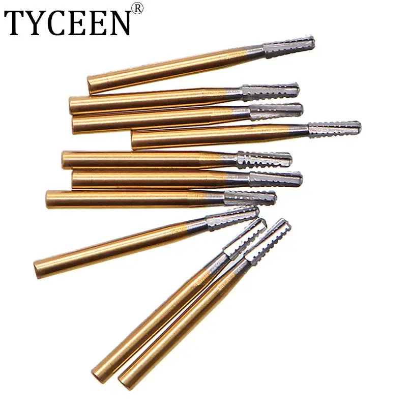 

10 шт./корт. Стоматологическая игла для разбивания короны, эндододонтическая высокоскоростная Стоматологическая дрель, позолоченная ручка 1958 #