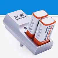doublepow 2 slots 9v battery charger full automatic stop charging charger for rechargeable batteries