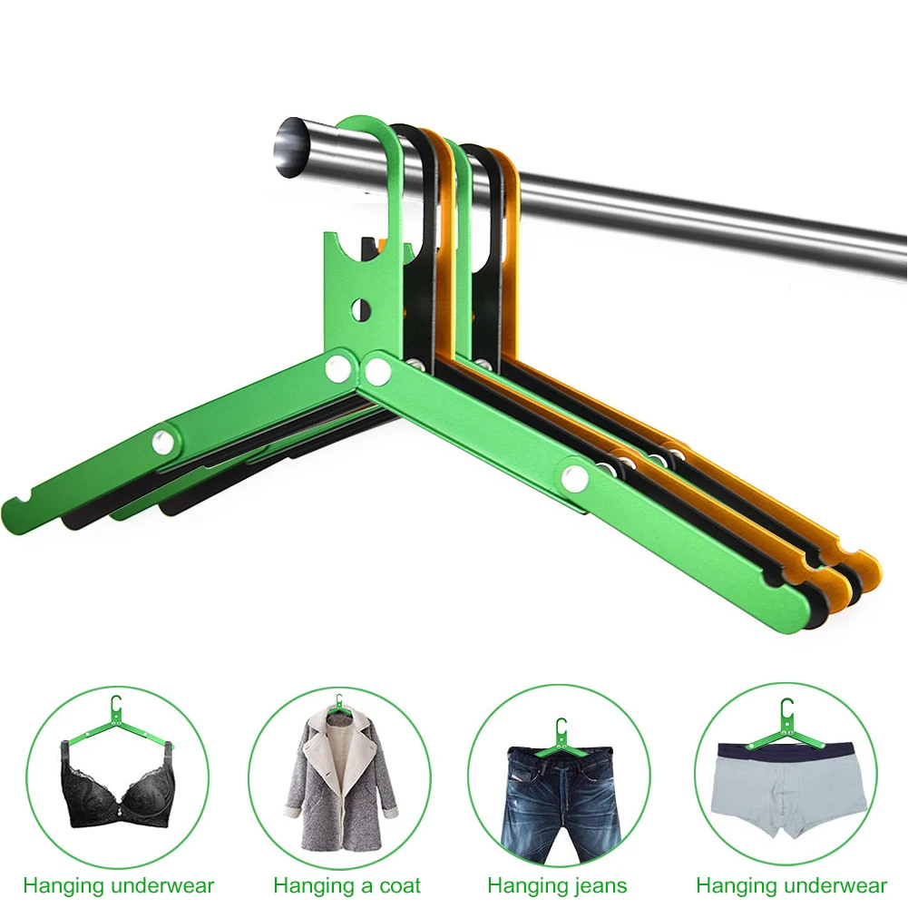 

1pc Aluminum Alloy Folding Coat Clothes Hanger for Travel Outdoor Camping Portable Clothing Drying Rack Wardrobe Organizer