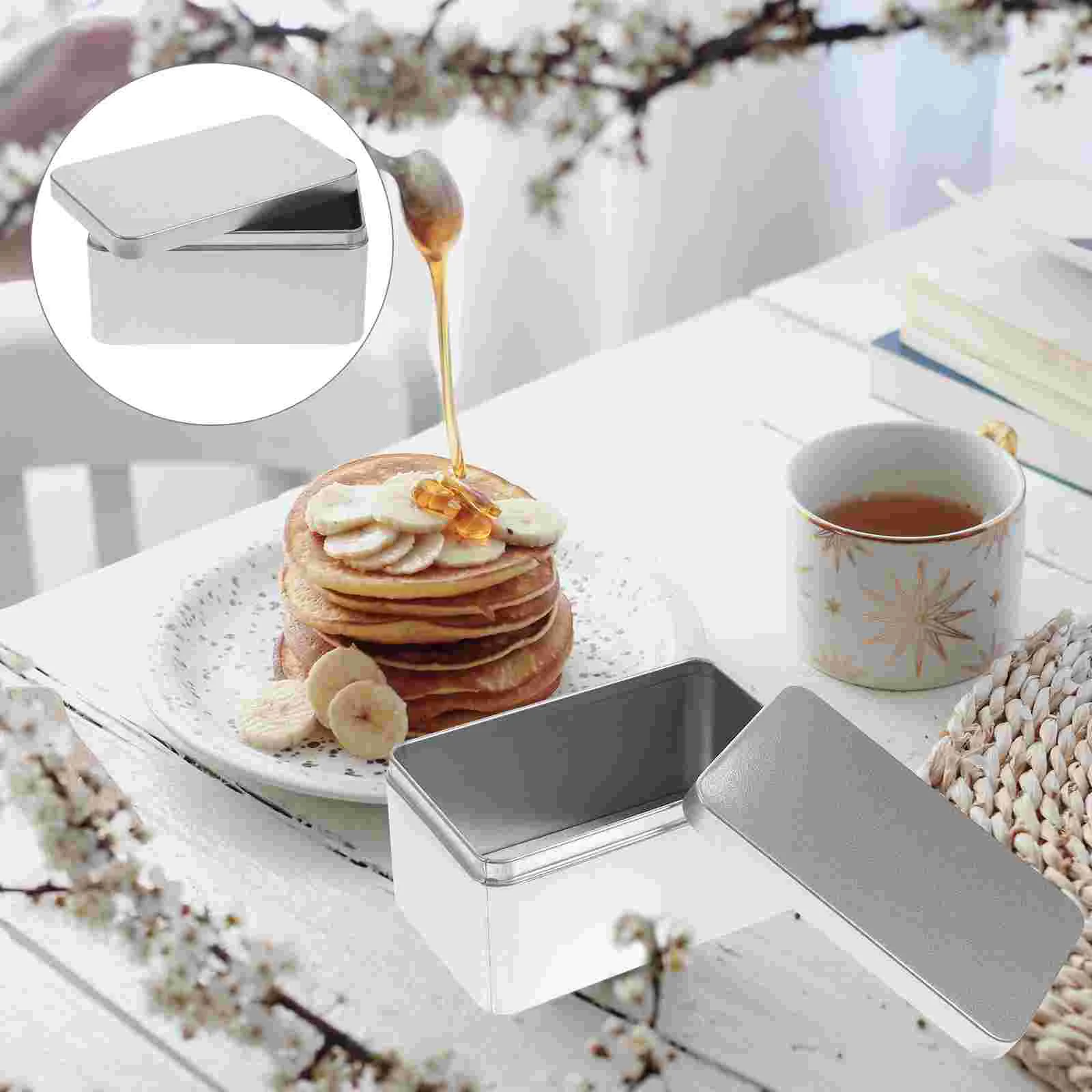 

Tin Box Storage Tea Metaltins Container Empty Rectangular Lid Candylids Tinplate Canister Cookie Coffee Containers Organizer Jar