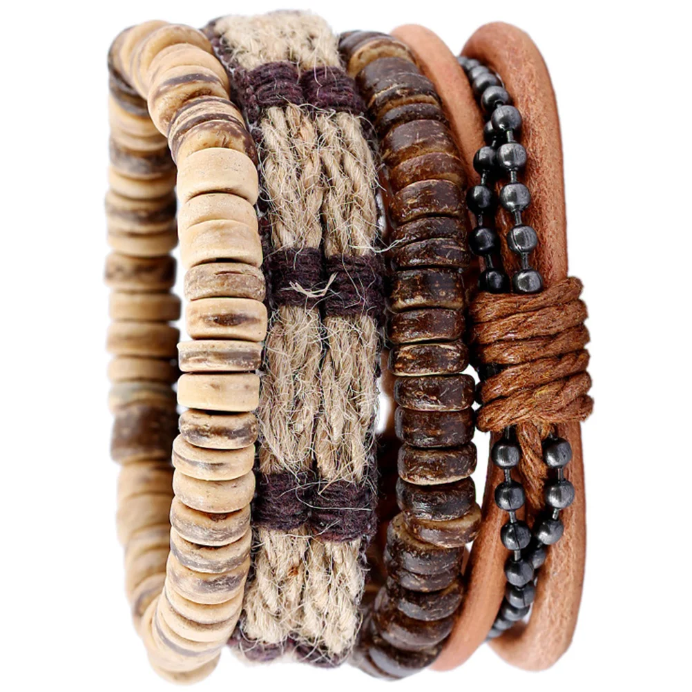 

4 Pcs Braclets Men Retro Bracelet Wrist Decoration Men Braided Bracelet Mens Bracelet Bulk Vintage Bracelets