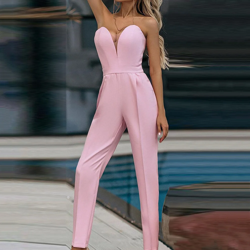 

Женский комбинезон, сексуальный комплект, новинка 2022, цельнокроеные брюки, сексуальный женский розовый сетчатый комбинезон, одежда